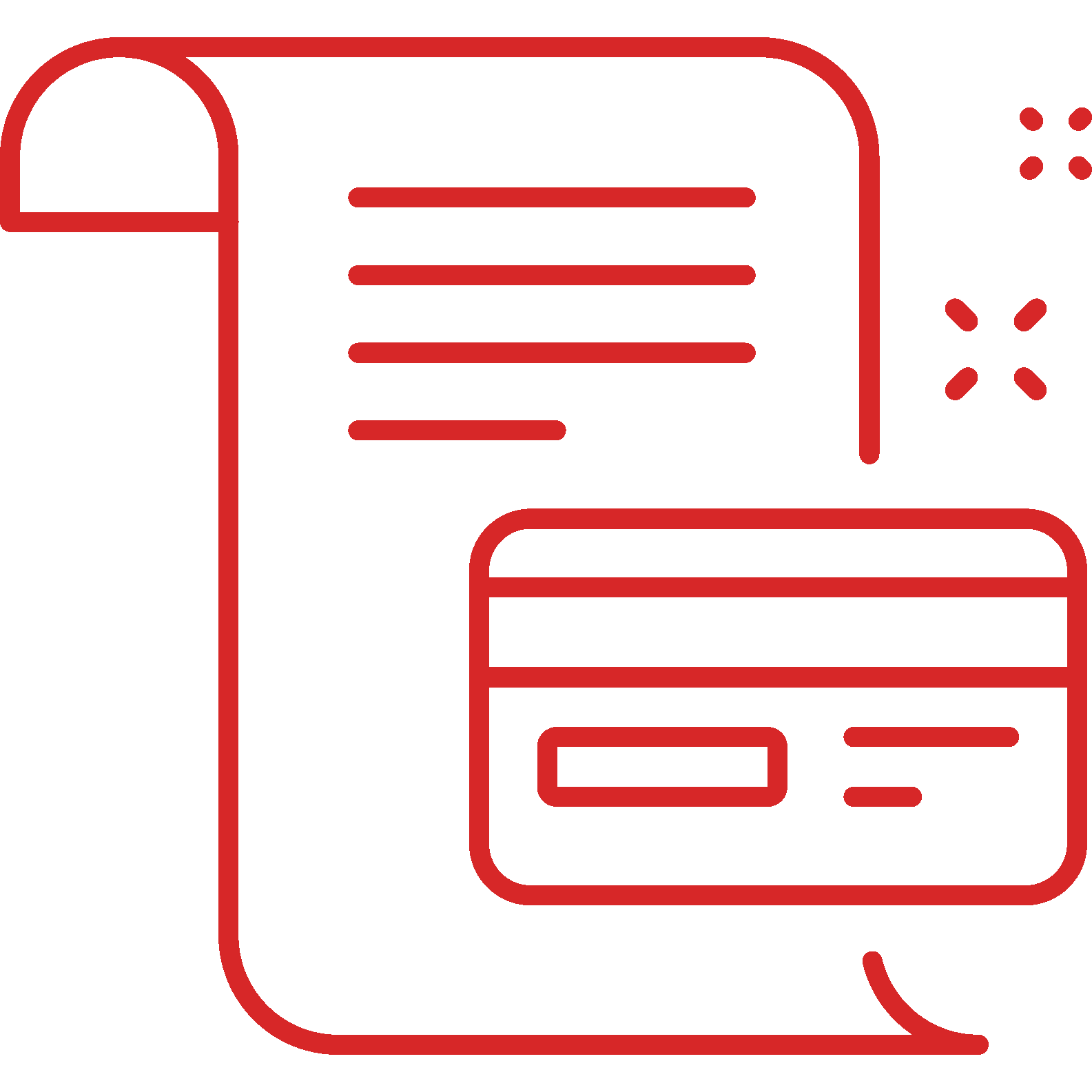 Billing Forms Icon - credit card with paper form
