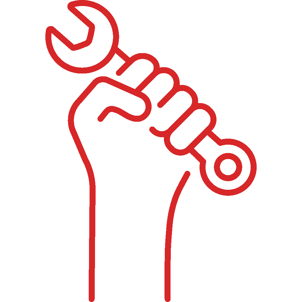 enrollment tools icon - hand with wrench