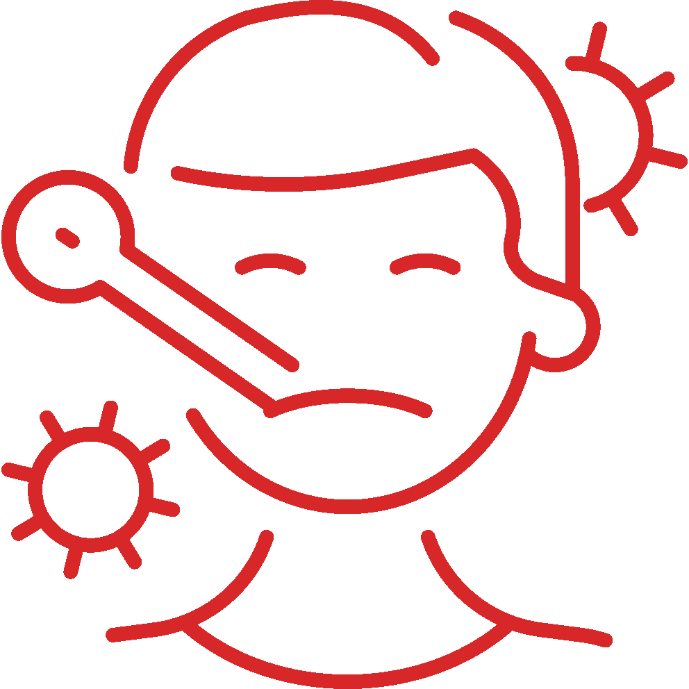 health & wellness icon - sick person
