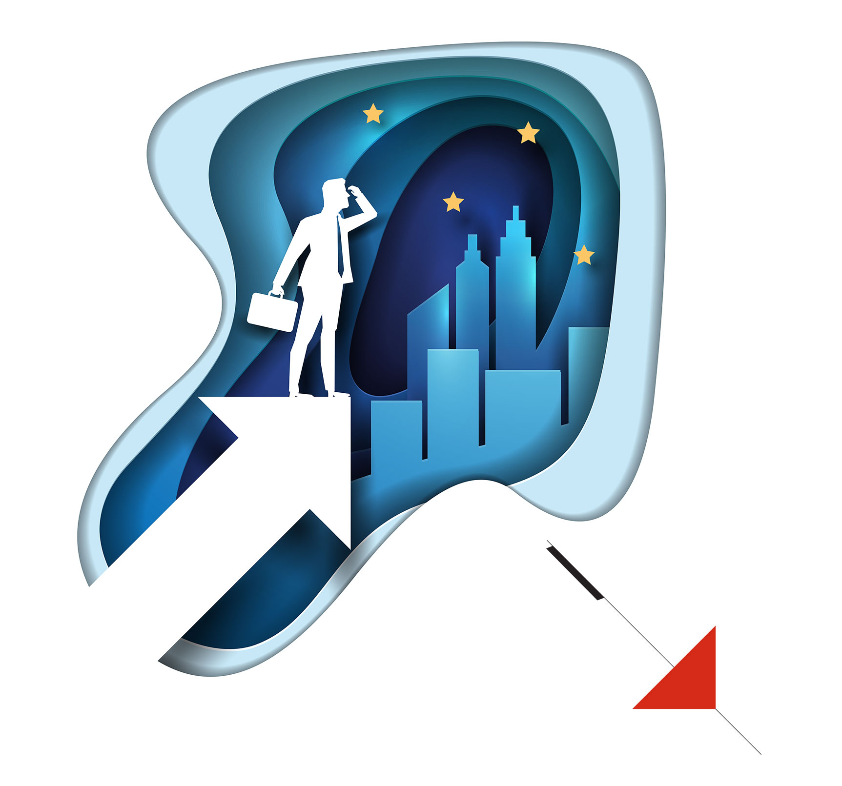 agent overview pic - agent going up arrow to stars