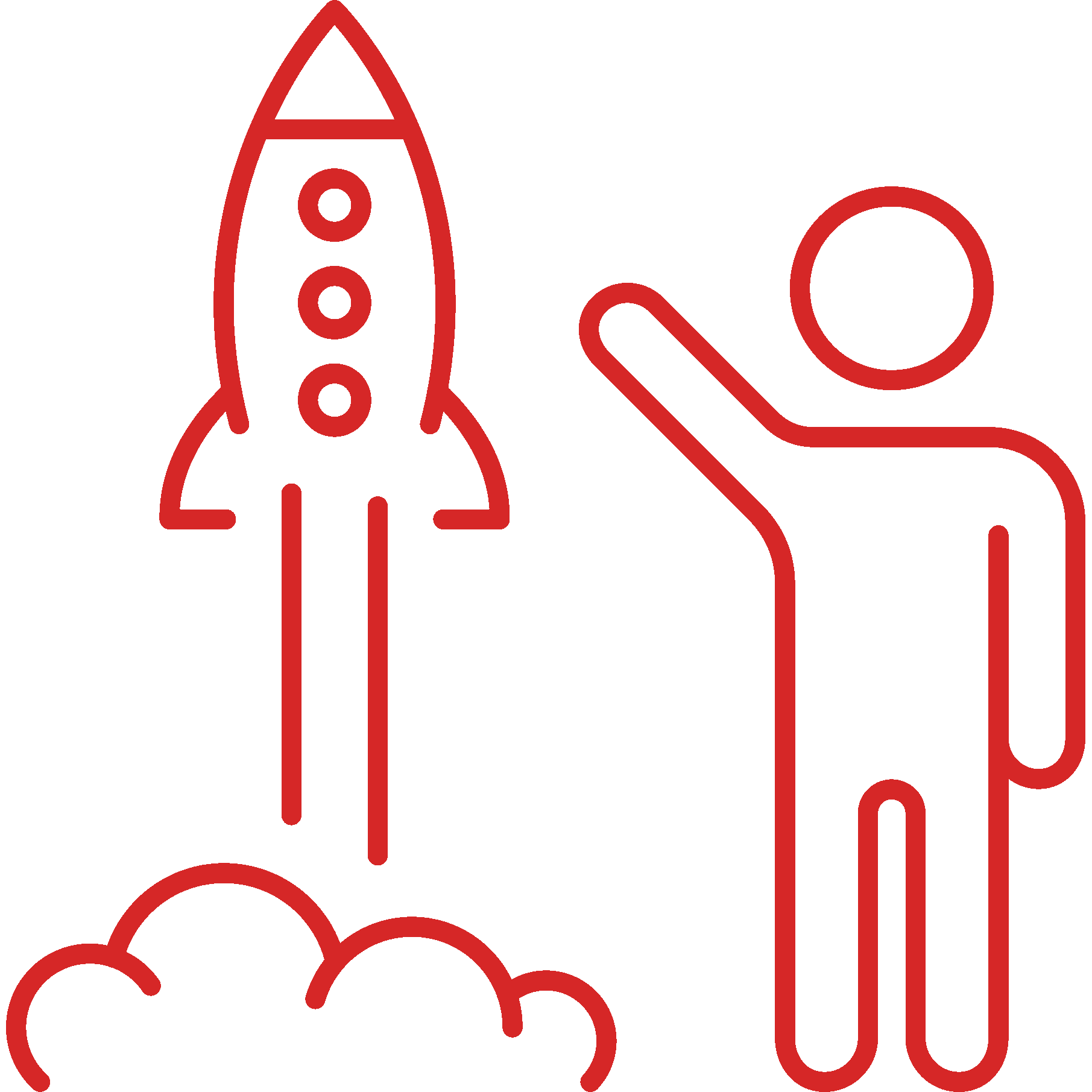 rocket and person Icon