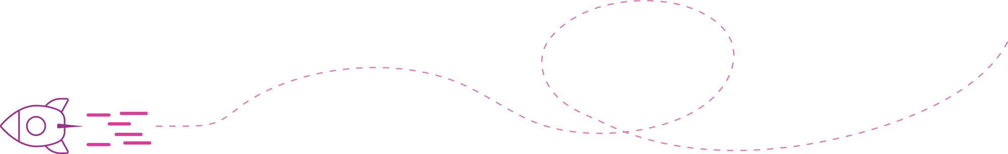 rocket and dashed line