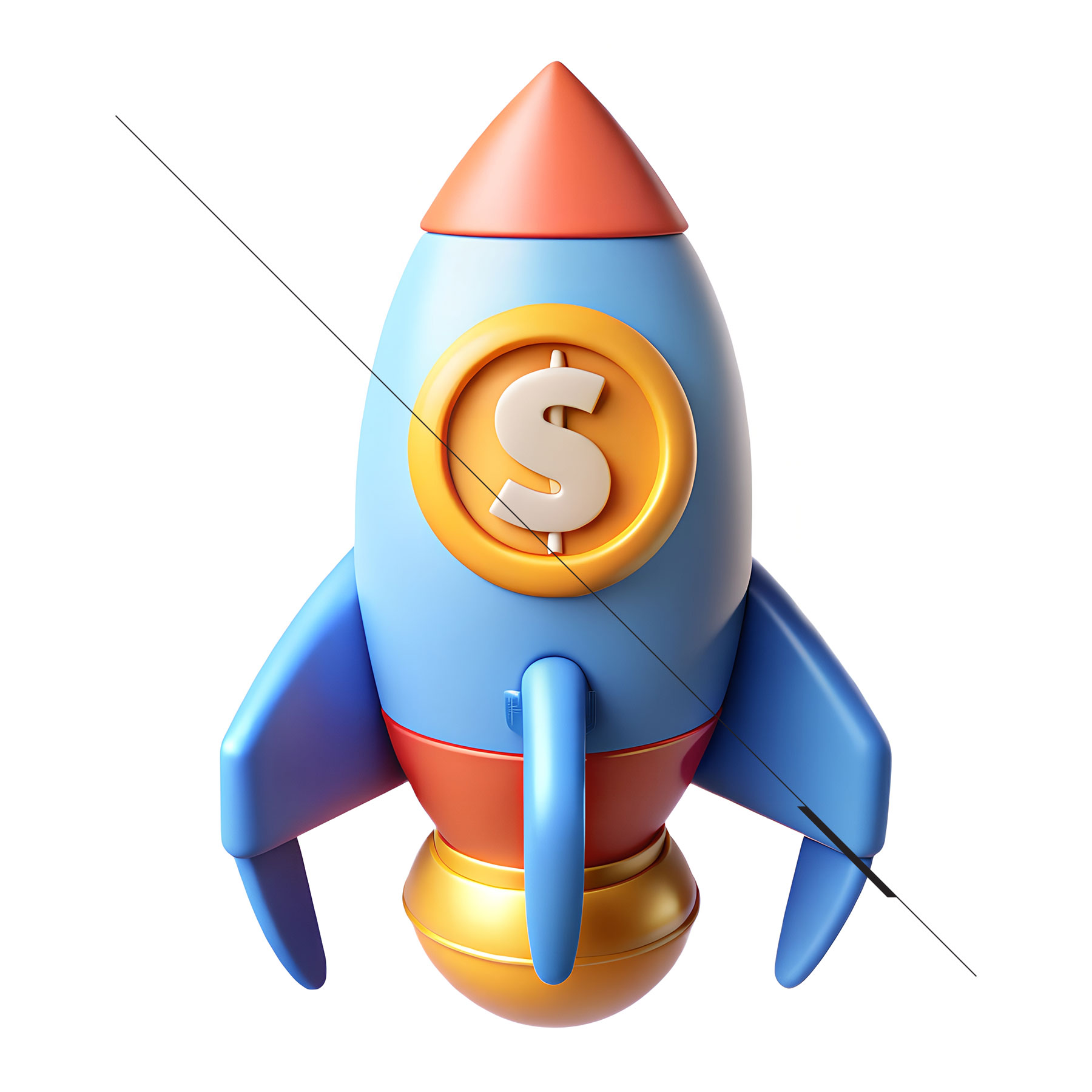 rocket with dollar sign in window