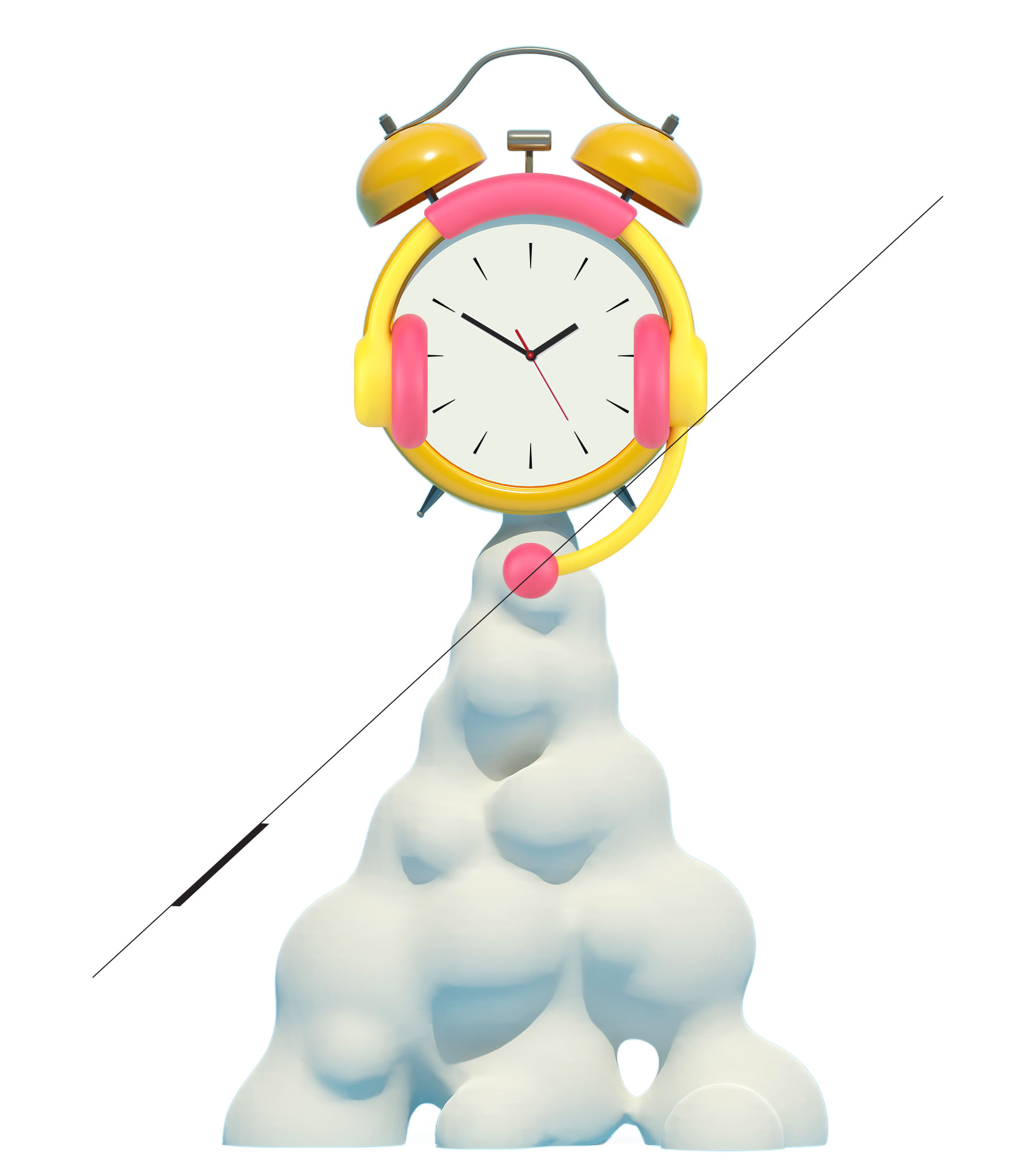 rocket clock with customer service headset