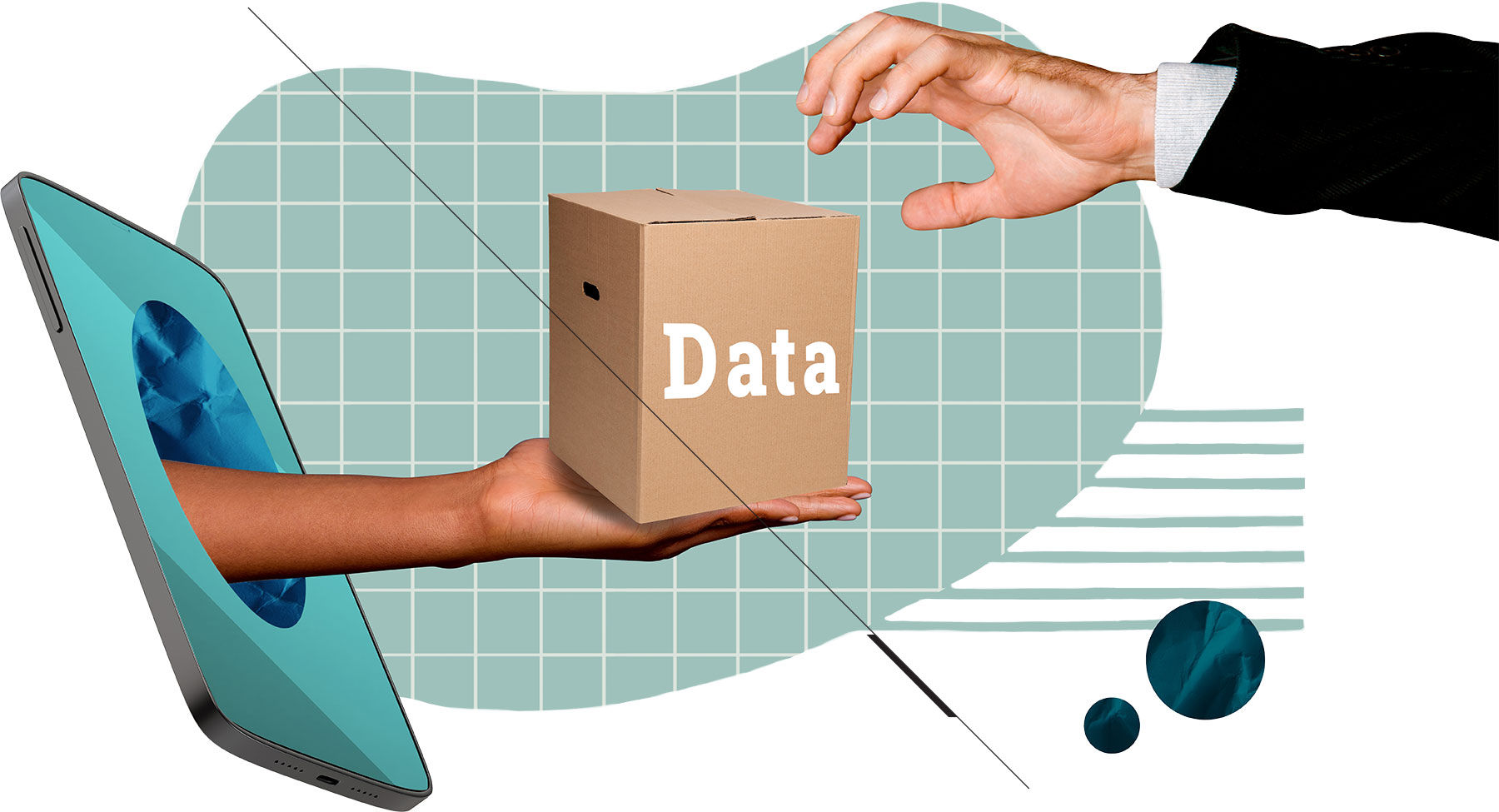 phone passing data to hand