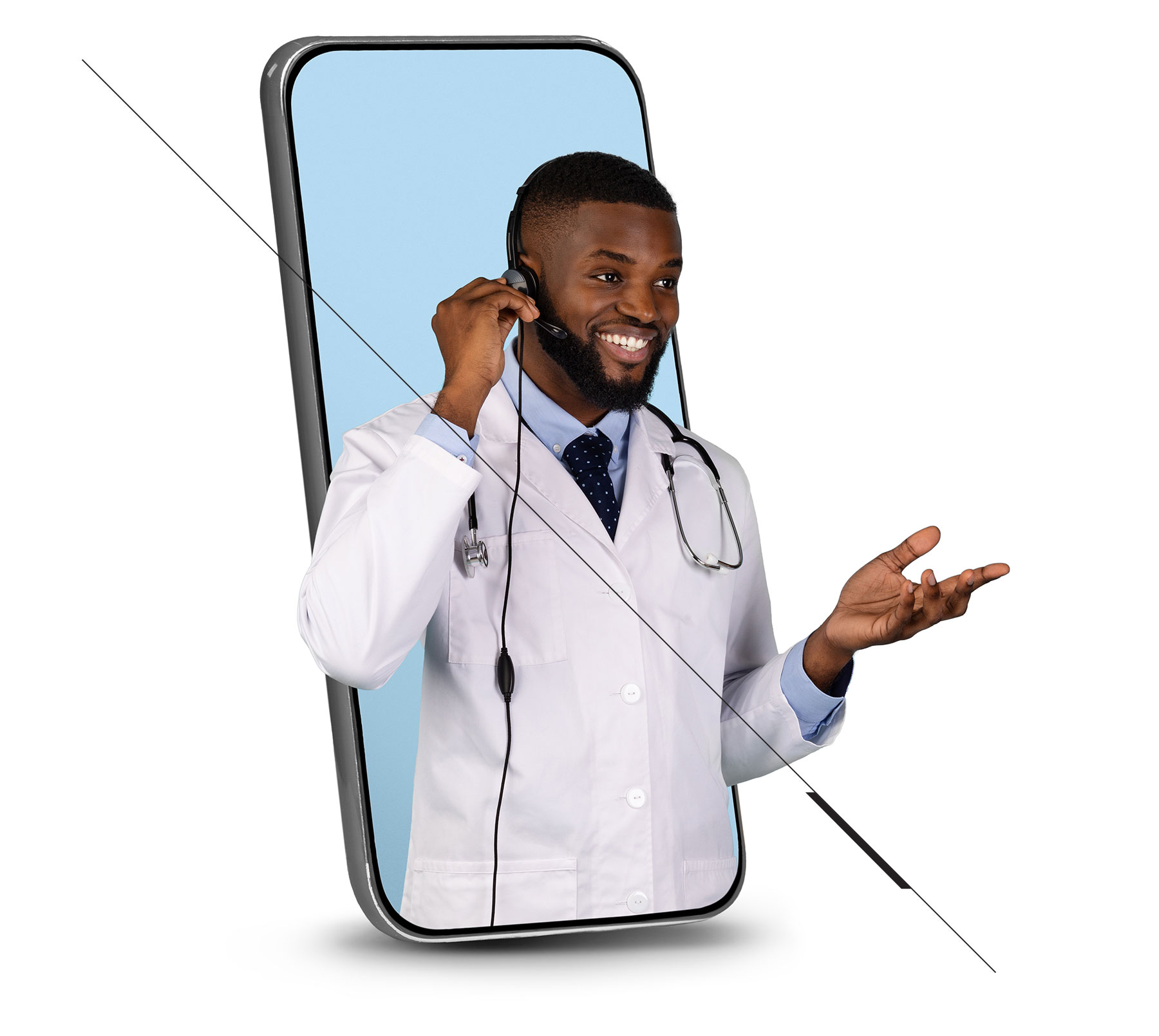 doctor in phone for telehealth