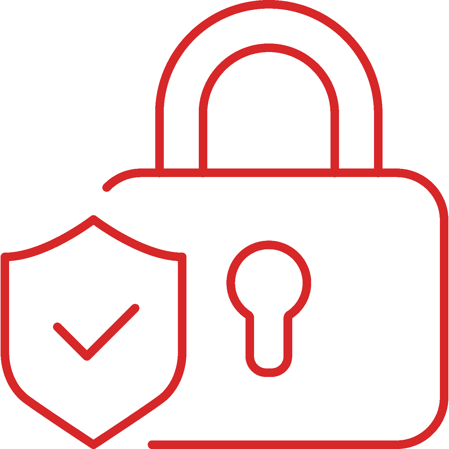 Earned Trust Icon - lock with checkmark shield