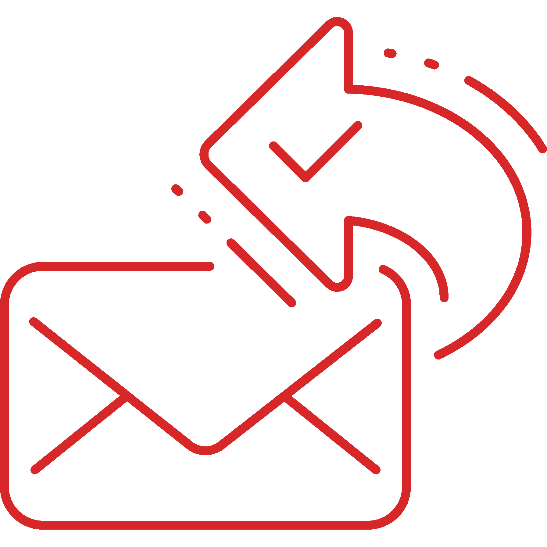 Email Communications Icon - email with check