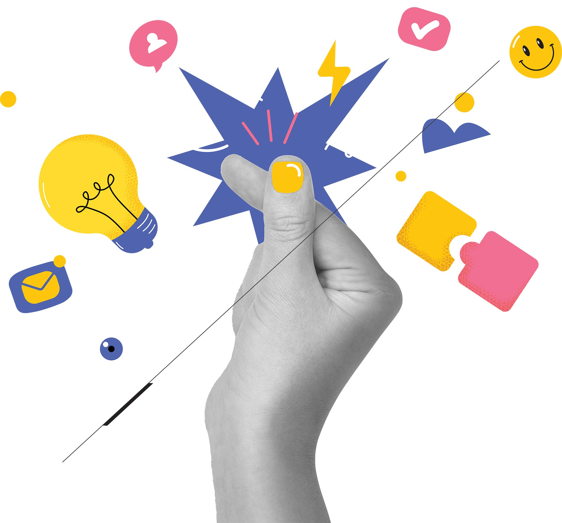 snapping finger with marketing items