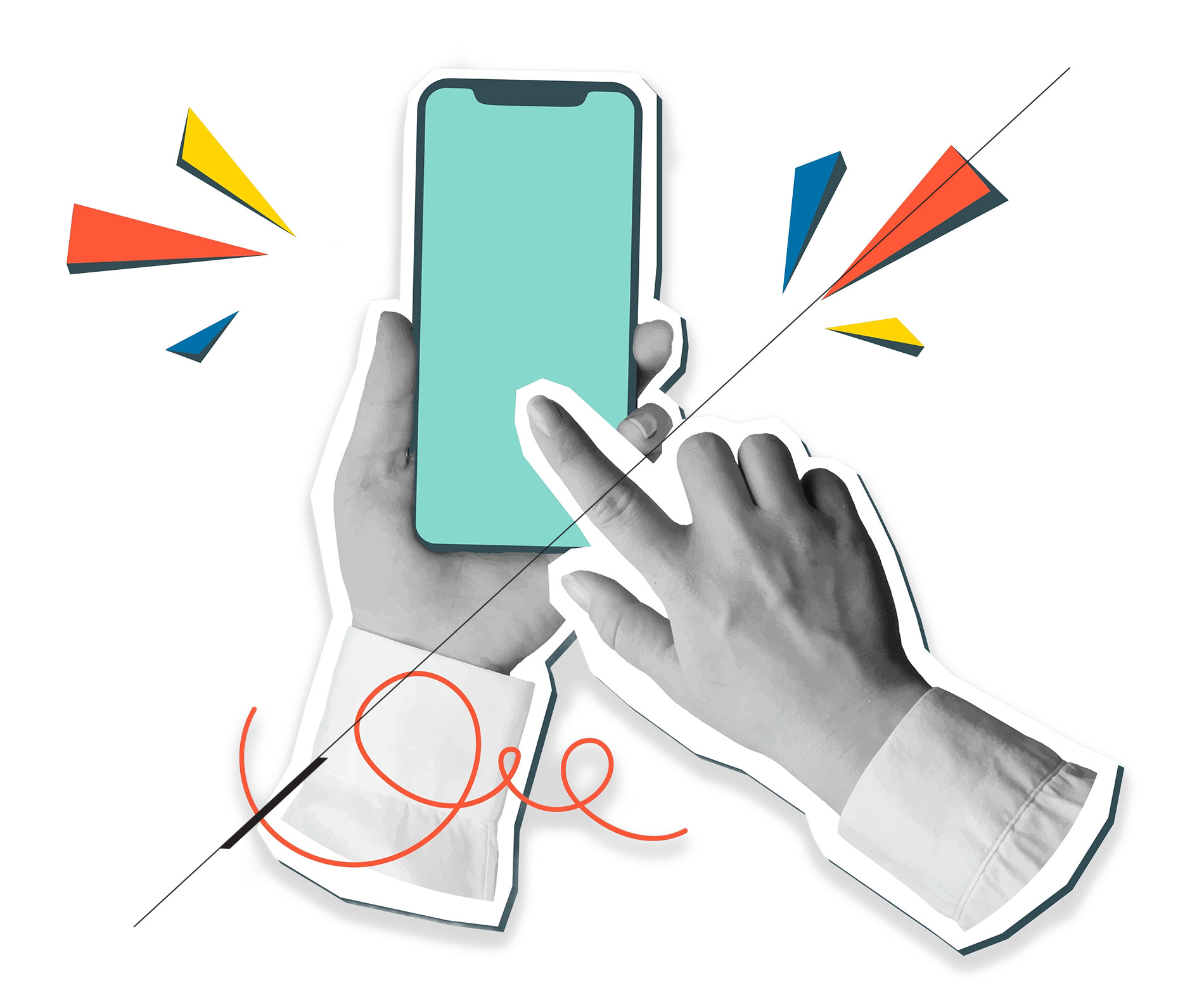 hands on phone clicking