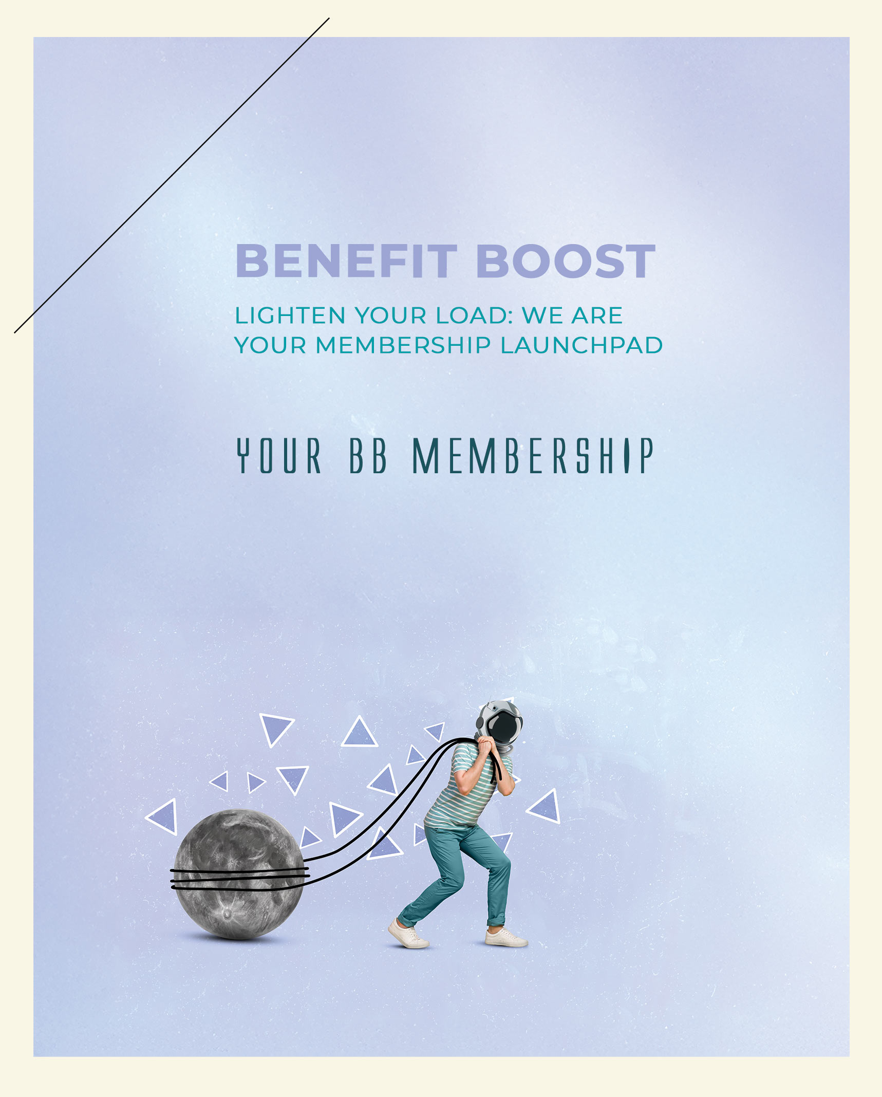 astronaut dragging planet - Lighten Your Load: We are Your membership Launchpad