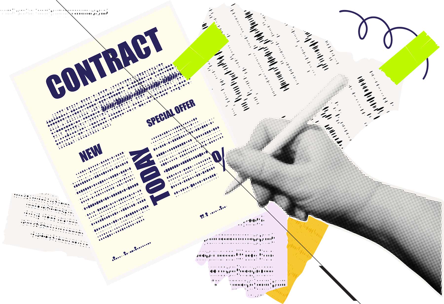contract and hand
