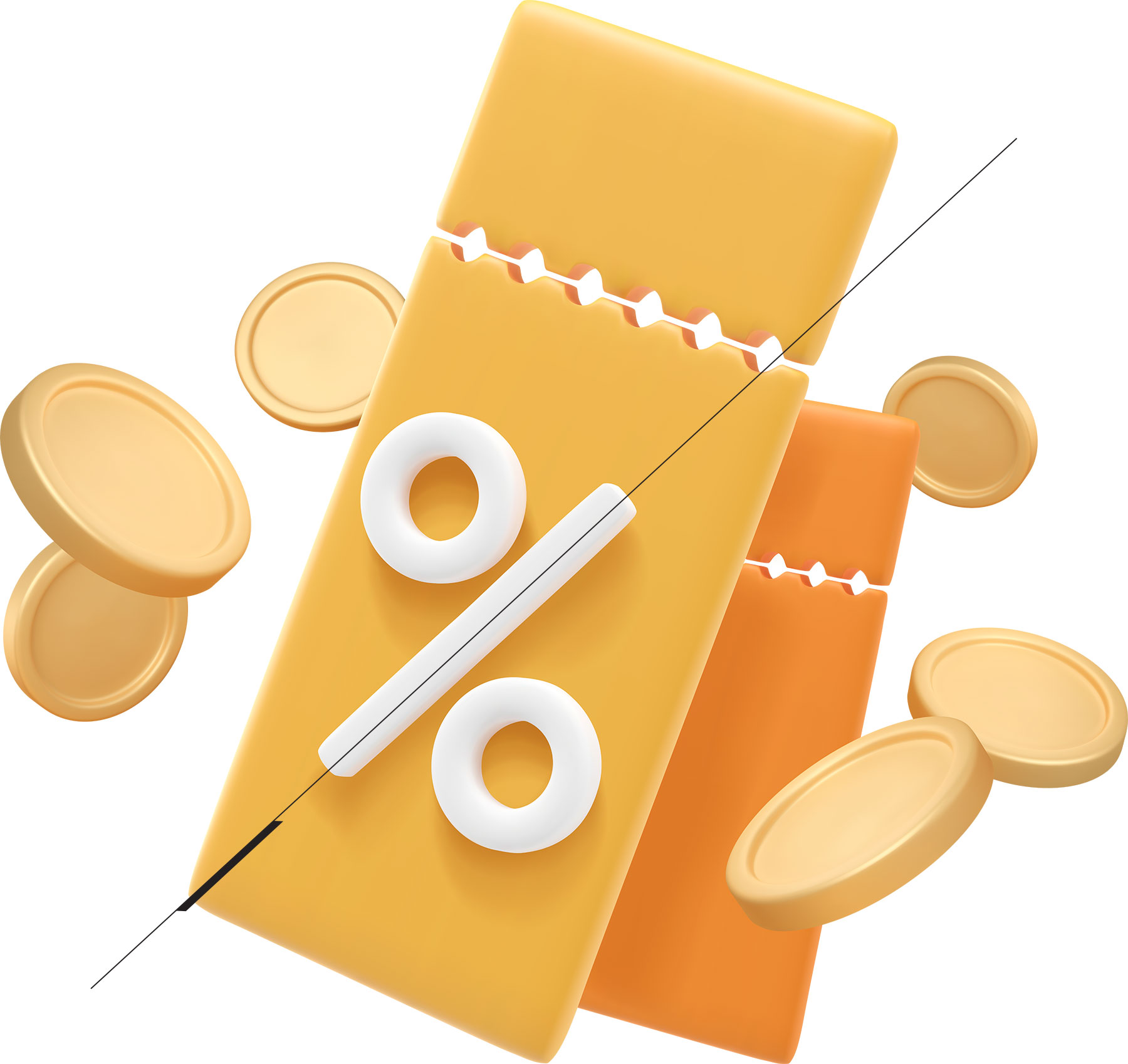 percent sign signifying discount