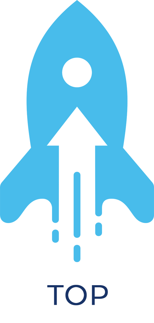 up rocket arrow for back to top