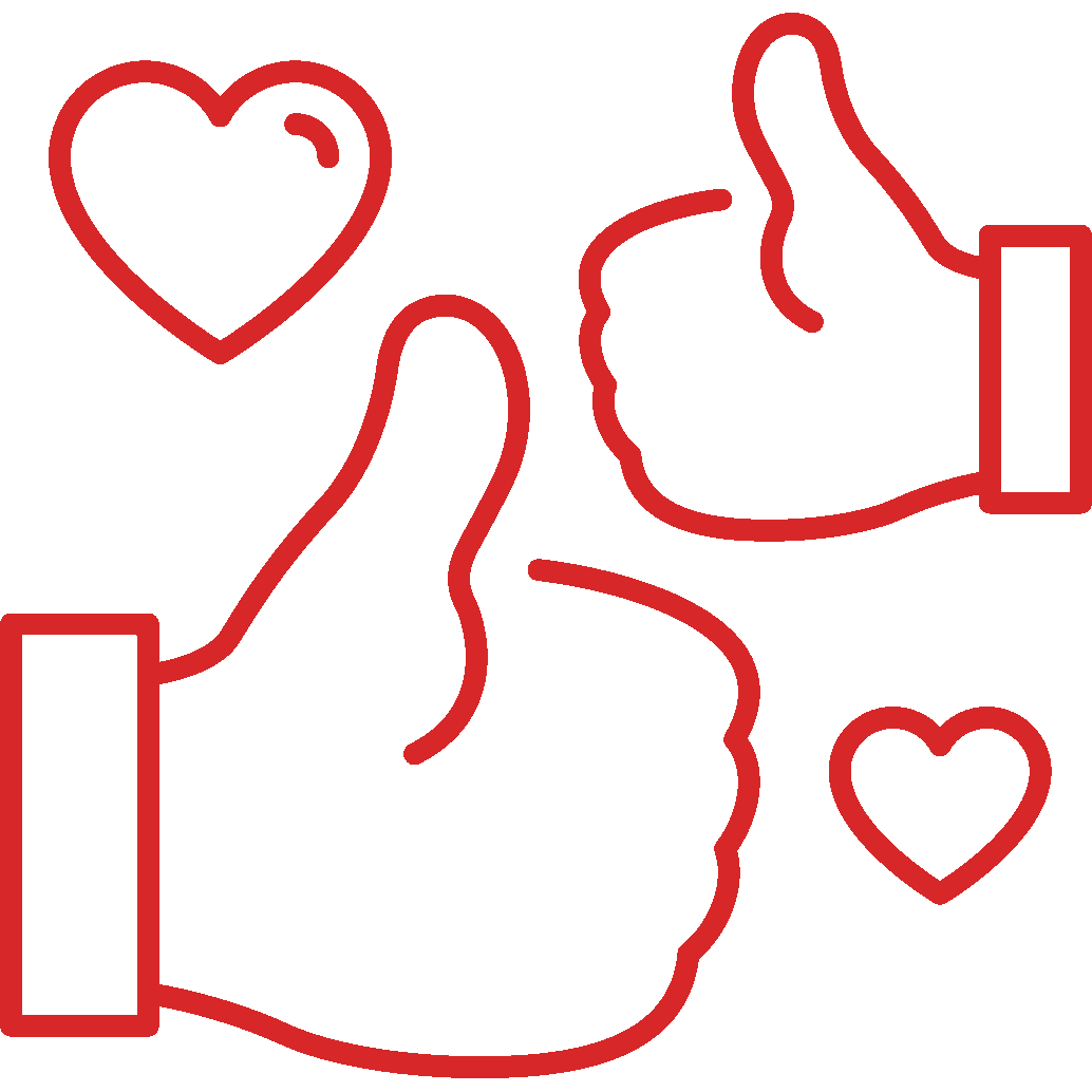 Simplicity Icon - thumbs up with hearts