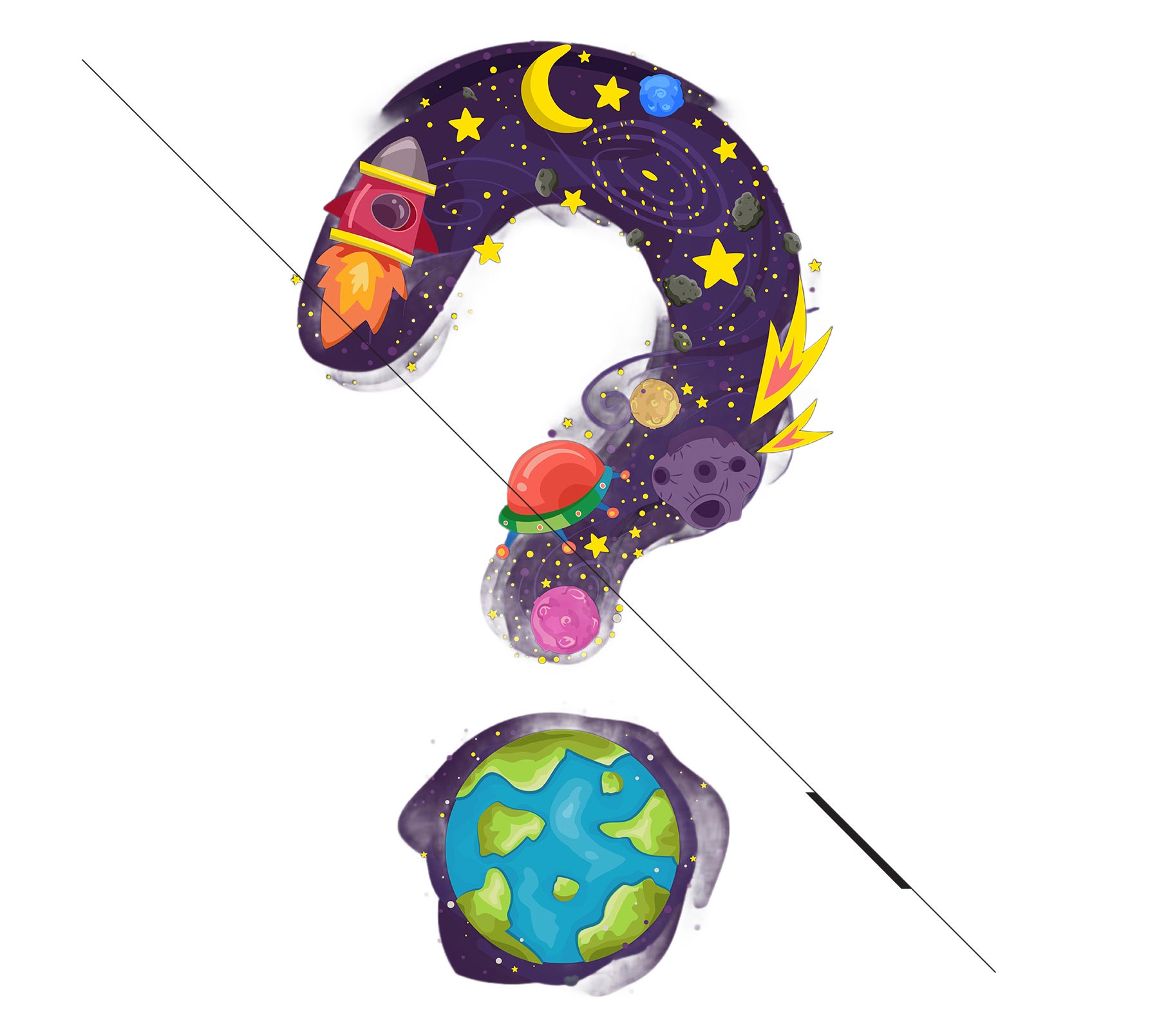 question mark in space