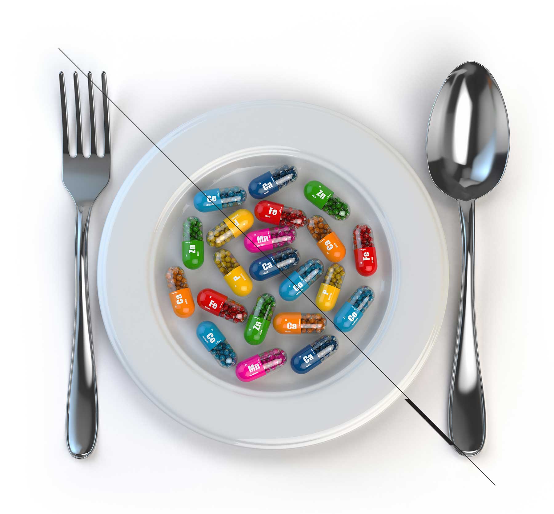 plate with multi-vitamins