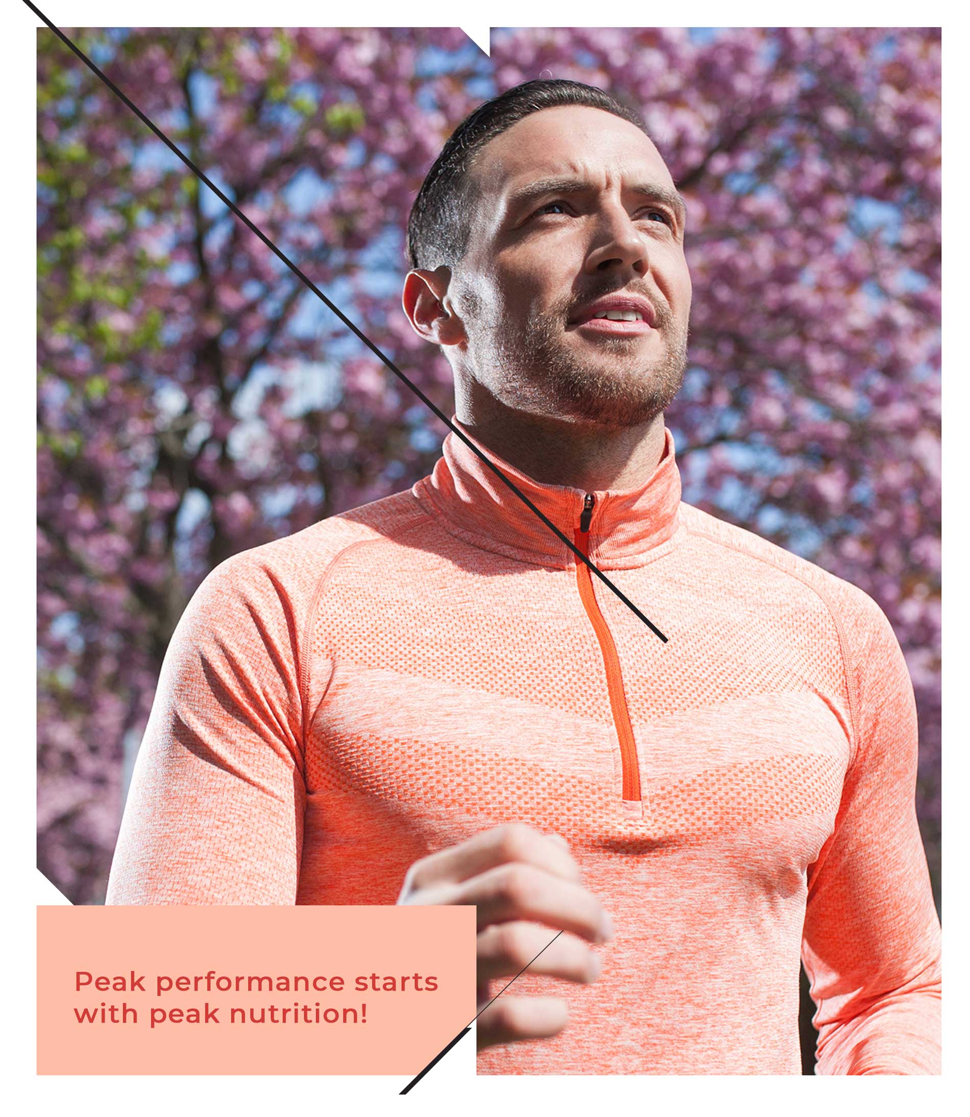 peak performance starts with peak nutrition: guy running