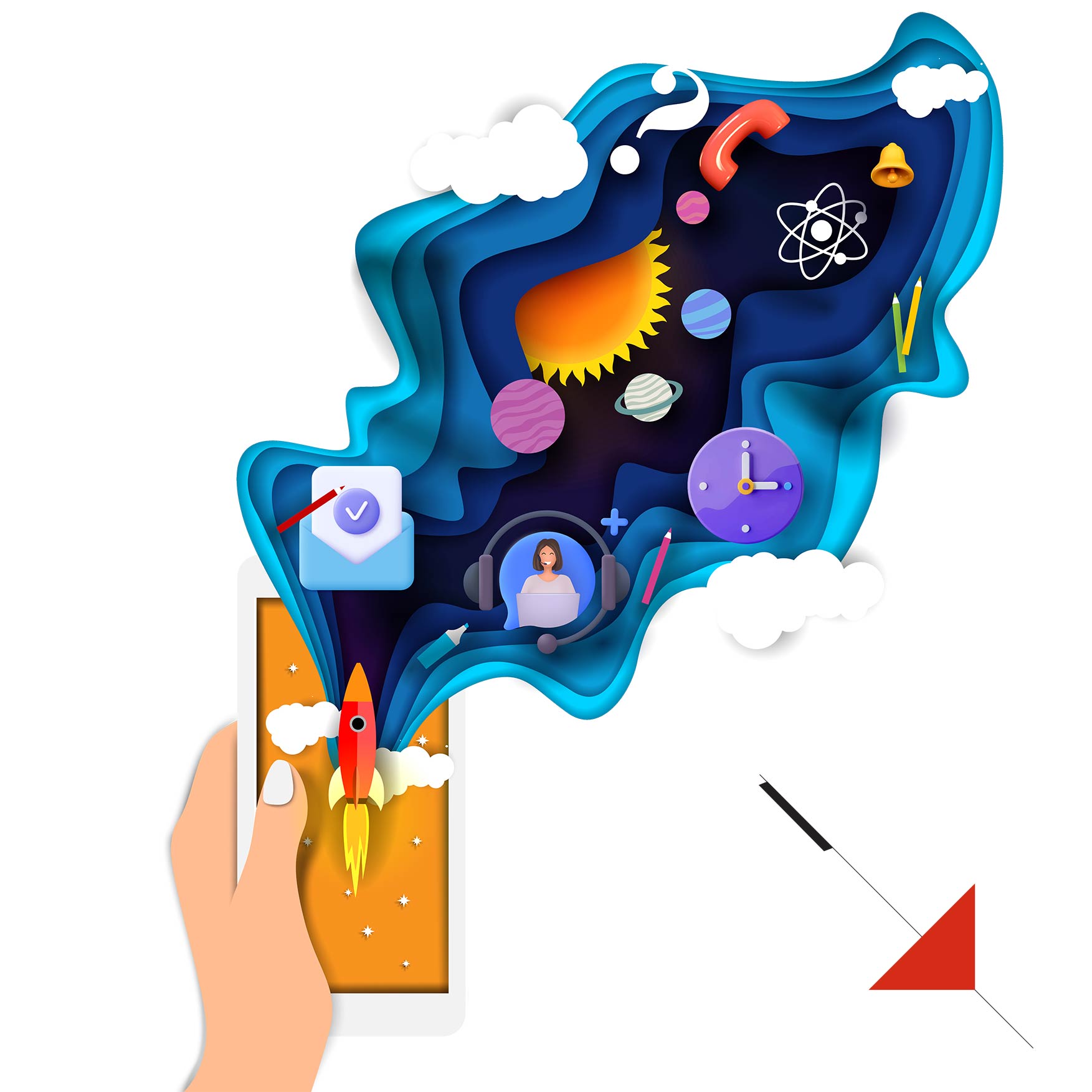rocket on phone and other contact icons