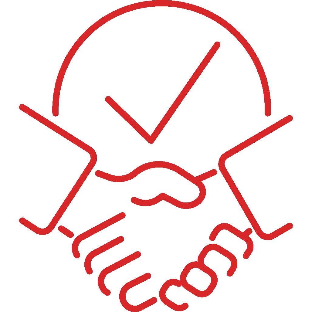 Agreement and Compliance - shaking hands with checkmark