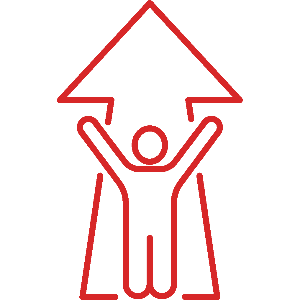 Chart Course with Confidence - person standing in up arrow