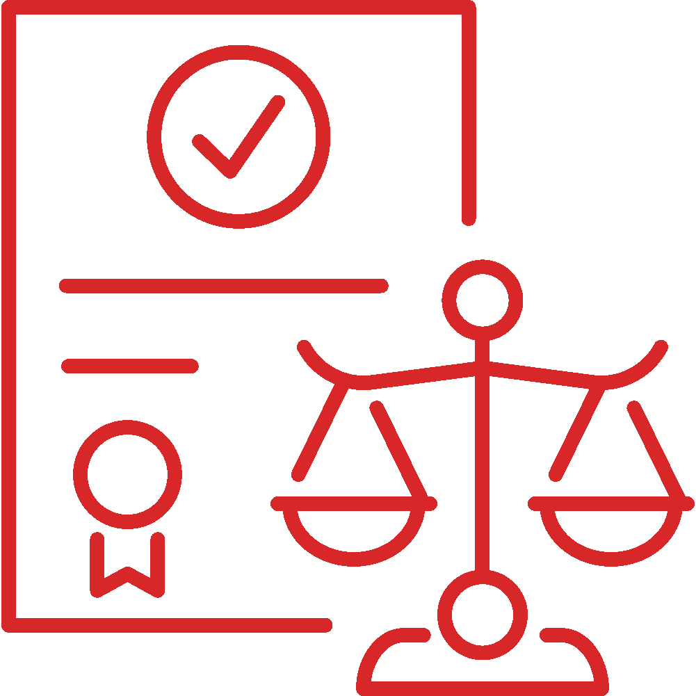 Rights and Responsibilities - paper with legal scales with checkmark